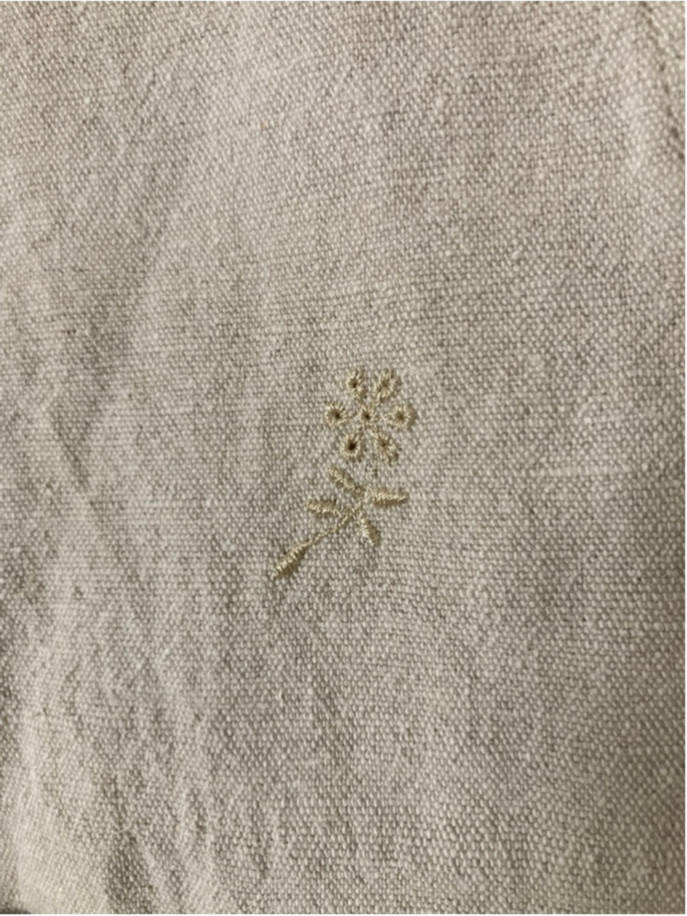Vintage Cherokee Linen Cotton Embroidered Vest Beige Cottagecore Waistcoat L EUC - Picture 6 of 7